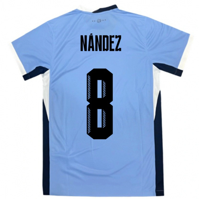 Danxen Kid Uruguay Nahitan Nández #8 White Black Home Jersey 24-26 T-Shirt