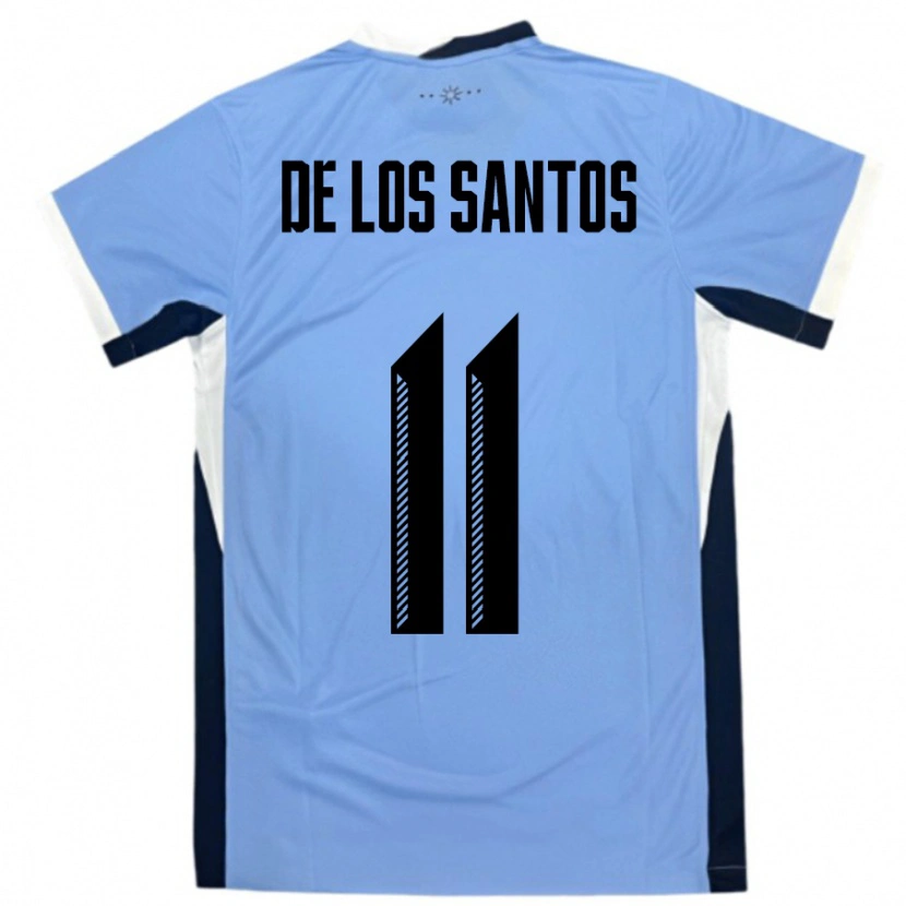 Danxen Kid Uruguay Juan Cruz De Los Santos #11 White Black Home Jersey 24-26 T-Shirt
