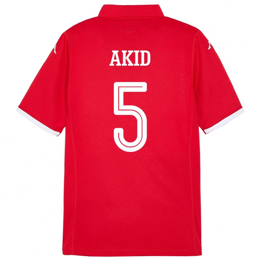 Danxen Kid Tunisia Abdessalem Akid #5 Red Home Jersey 24-26 T-Shirt