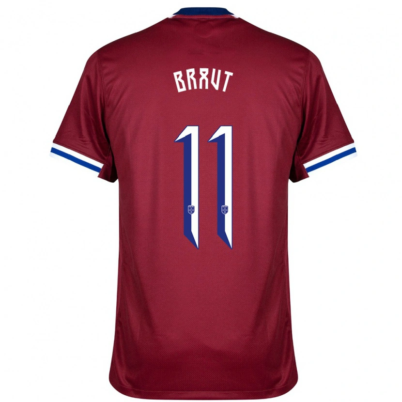 Danxen Kid Norway Daniel Braut #11 Red Blue White Home Jersey 24-26 T-Shirt