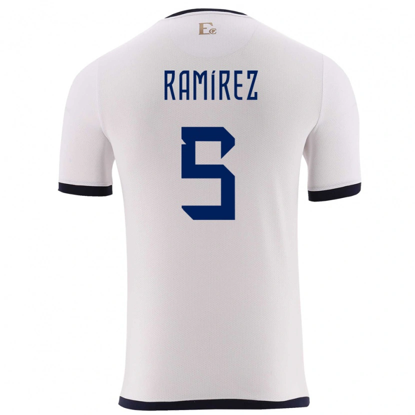 Danxen Kid Ecuador Cristian Ramírez #5 White Away Jersey 24-26 T-Shirt