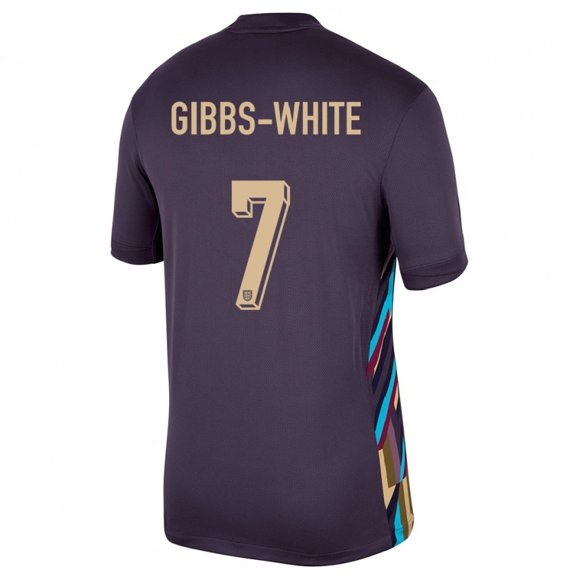 Danxen Kid England Morgan Gibbs-White #7 Dark Raisin Away Jersey 24-26 T-Shirt
