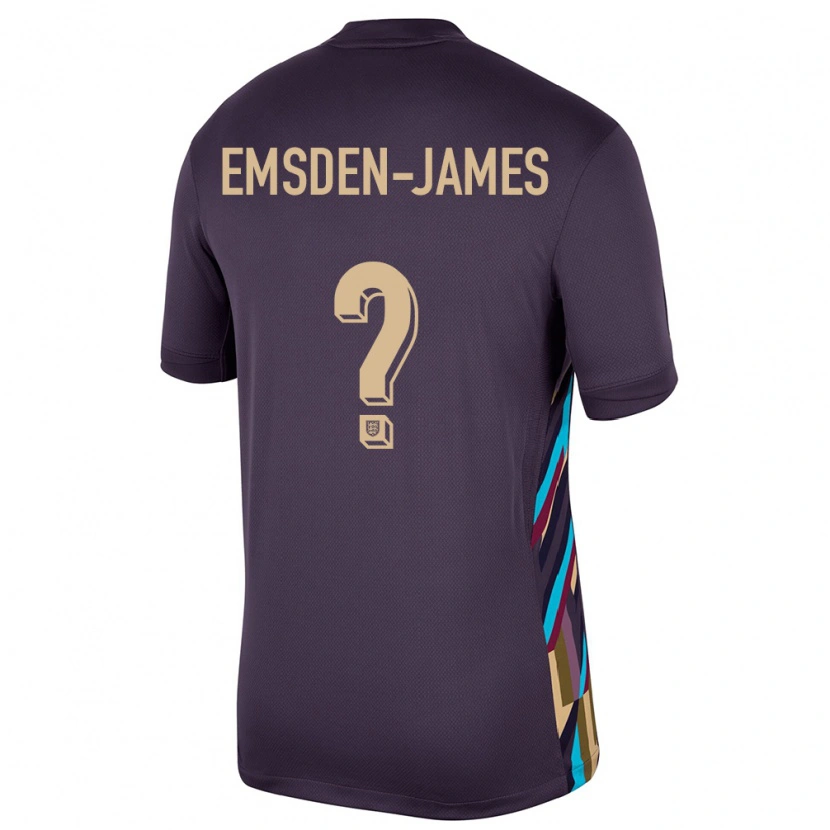Danxen Kid England Harley Emsden-James #0 Dark Raisin Away Jersey 24-26 T-Shirt