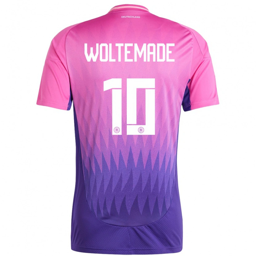 Danxen Kid Germany Nick Woltemade #10 Pink Purple Away Jersey 24-26 T-Shirt