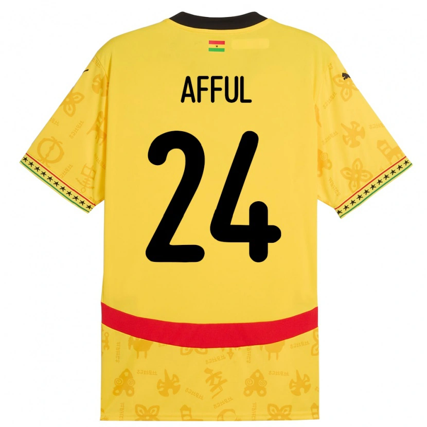 Danxen Kid Ghana Isaac Afful #24 Yellow Away Jersey 24-26 T-Shirt