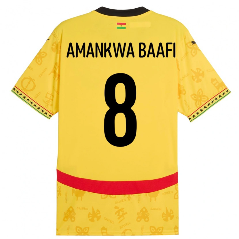 Danxen Kid Ghana Yaw Amankwa Baafi #8 Yellow Away Jersey 24-26 T-Shirt