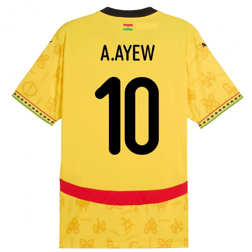 Danxen Kid Ghana Andre Ayew #10 Yellow Away Jersey 24-26 T-Shirt