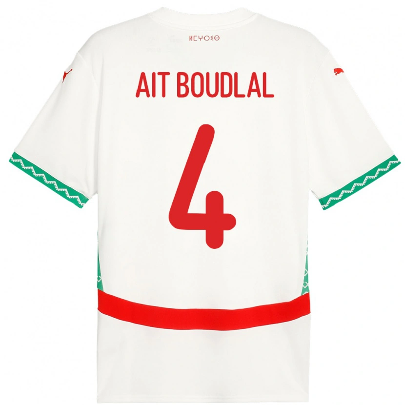 Danxen Kid Morocco Abdelhamid Ait Boudlal #4 White Away Jersey 24-26 T-Shirt