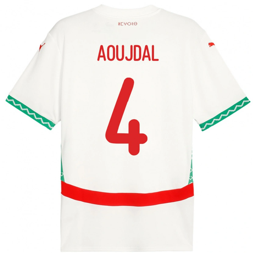 Danxen Kid Morocco Youssef Aoujdal #4 White Away Jersey 24-26 T-Shirt