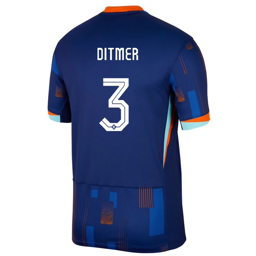 Danxen Kid Netherlands Sébas Ditmer #3 Blue Away Jersey 24-26 T-Shirt
