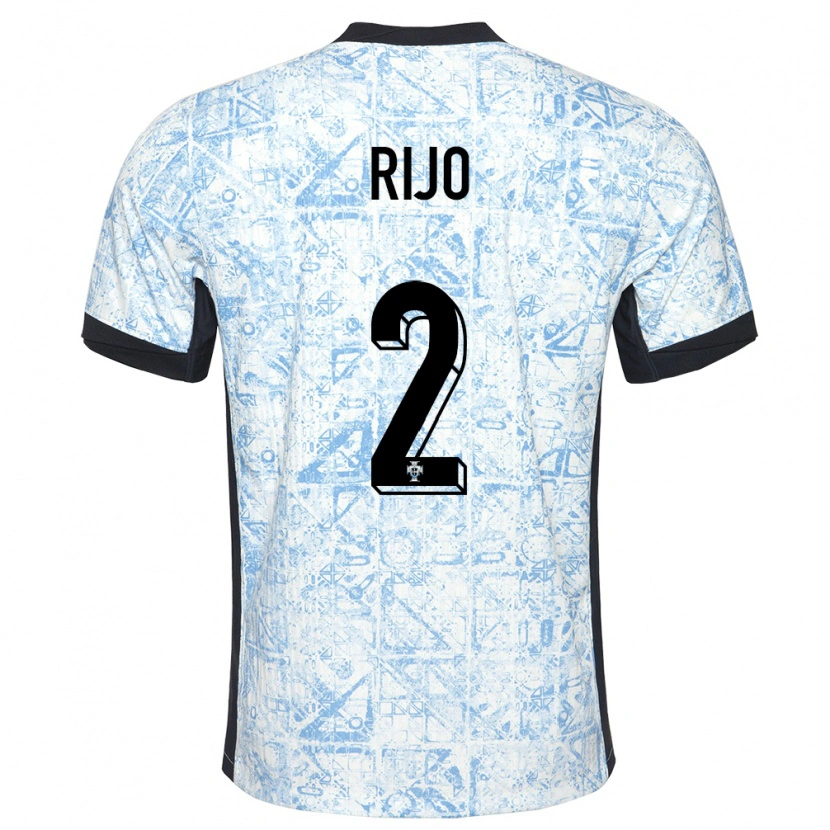 Danxen Kid Portugal João Rijo #2 Cream Blue Away Jersey 24-26 T-Shirt