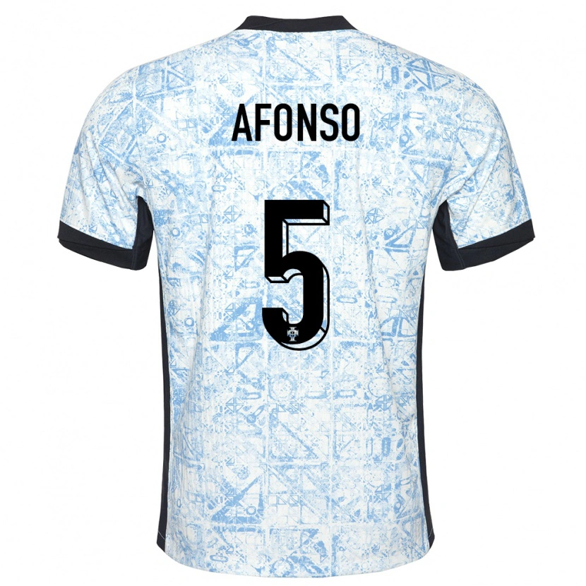 Danxen Kid Portugal Zé Afonso #5 Cream Blue Away Jersey 24-26 T-Shirt