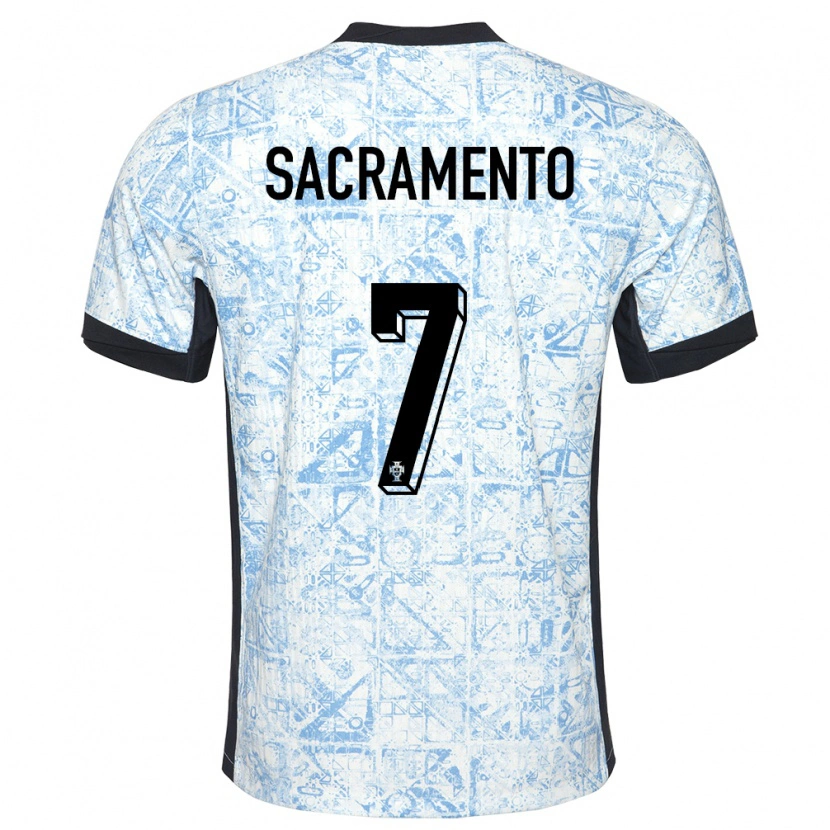 Danxen Kid Portugal Medgilson Sacramento #7 Cream Blue Away Jersey 24-26 T-Shirt
