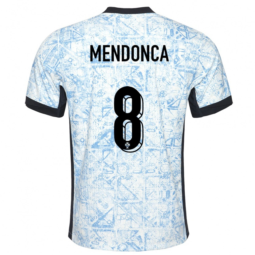 Danxen Kid Portugal Manuel Mendonça #8 Cream Blue Away Jersey 24-26 T-Shirt