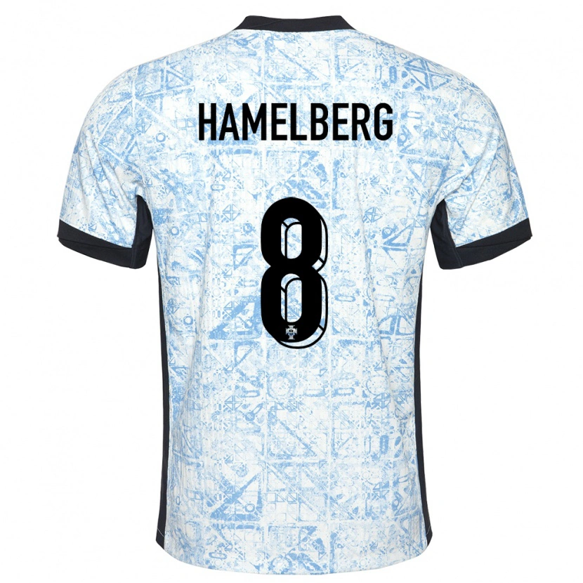 Danxen Kid Portugal Eric Hamelberg #8 Cream Blue Away Jersey 24-26 T-Shirt