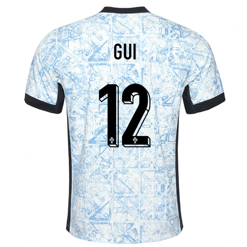 Danxen Kid Portugal Gui #12 Cream Blue Away Jersey 24-26 T-Shirt