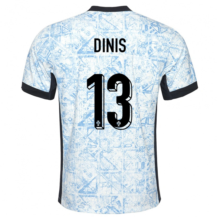 Danxen Kid Portugal Vasco Dinis #13 Cream Blue Away Jersey 24-26 T-Shirt