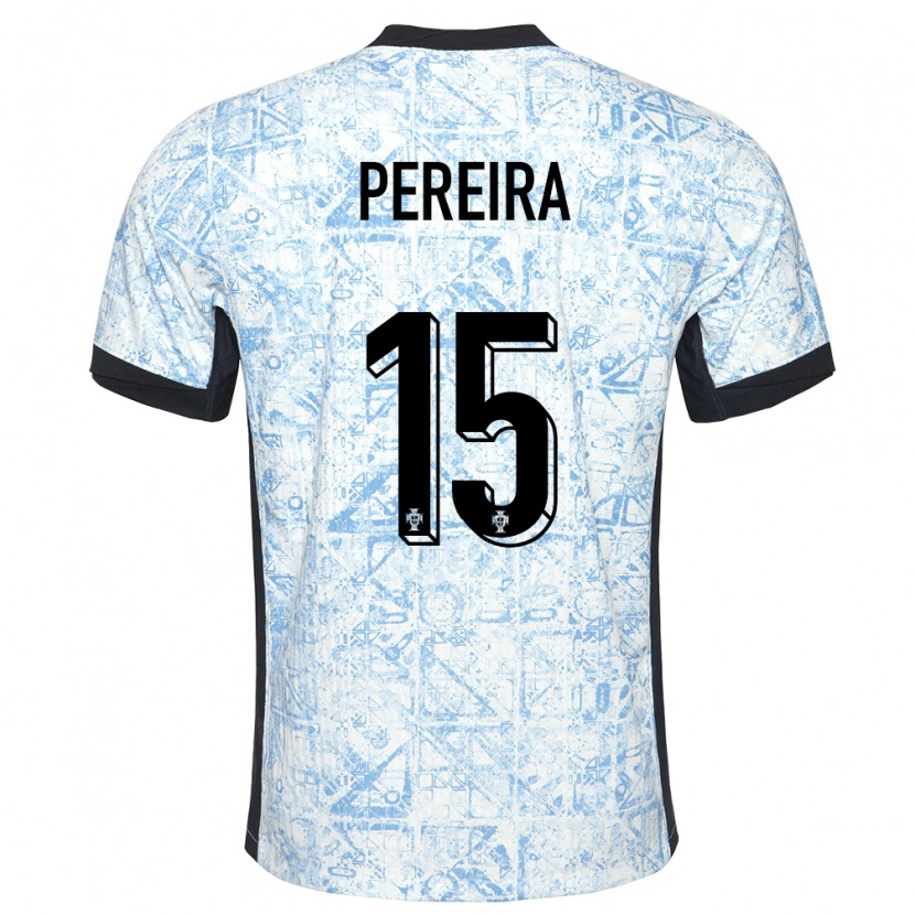 Danxen Kid Portugal Yoan Pereira #15 Cream Blue Away Jersey 24-26 T-Shirt