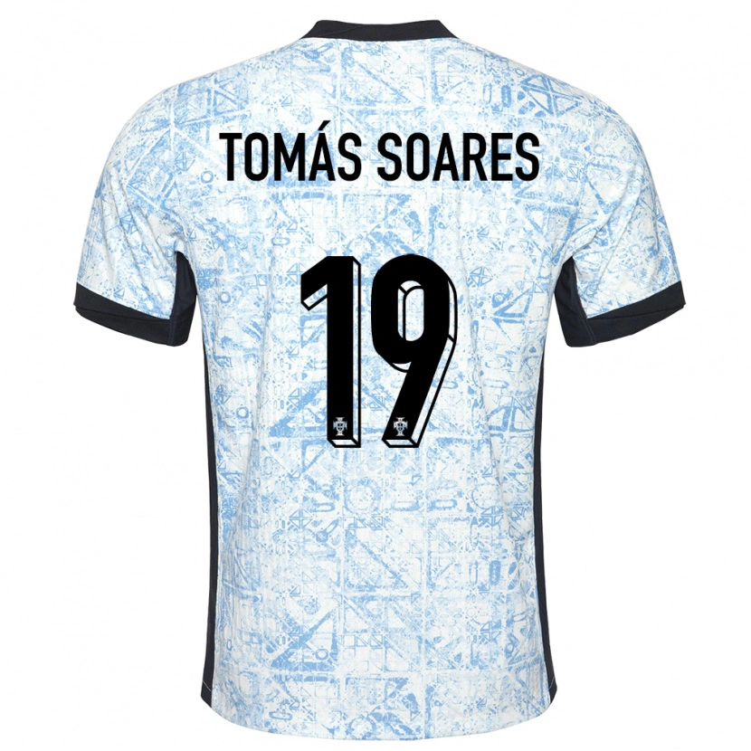 Danxen Kid Portugal Tomás Soares #19 Cream Blue Away Jersey 24-26 T-Shirt