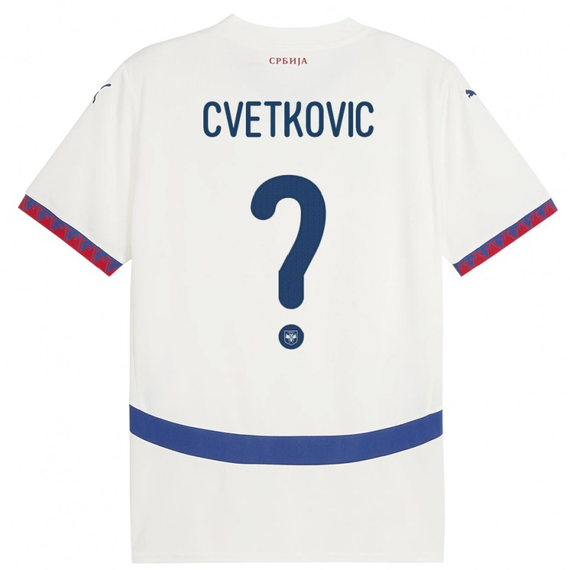 Danxen Kid Serbia Aleksa Cvetkovic #0 White Away Jersey 24-26 T-Shirt