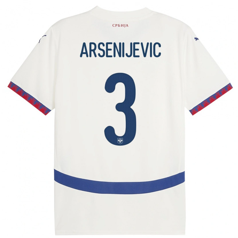 Danxen Kid Serbia Andrej Arsenijevic #3 White Away Jersey 24-26 T-Shirt