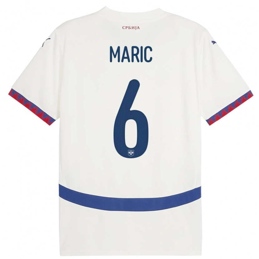 Danxen Kid Serbia Andrew Maric #6 White Away Jersey 24-26 T-Shirt