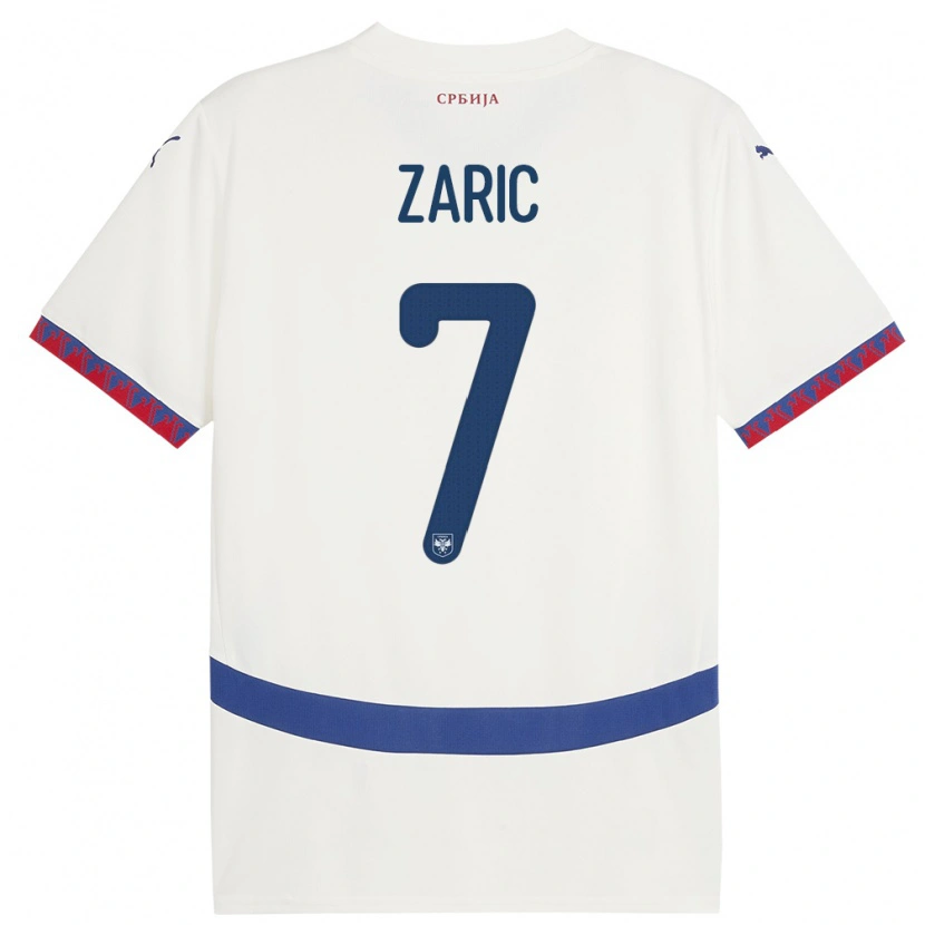 Danxen Kid Serbia Luka Zaric #7 White Away Jersey 24-26 T-Shirt