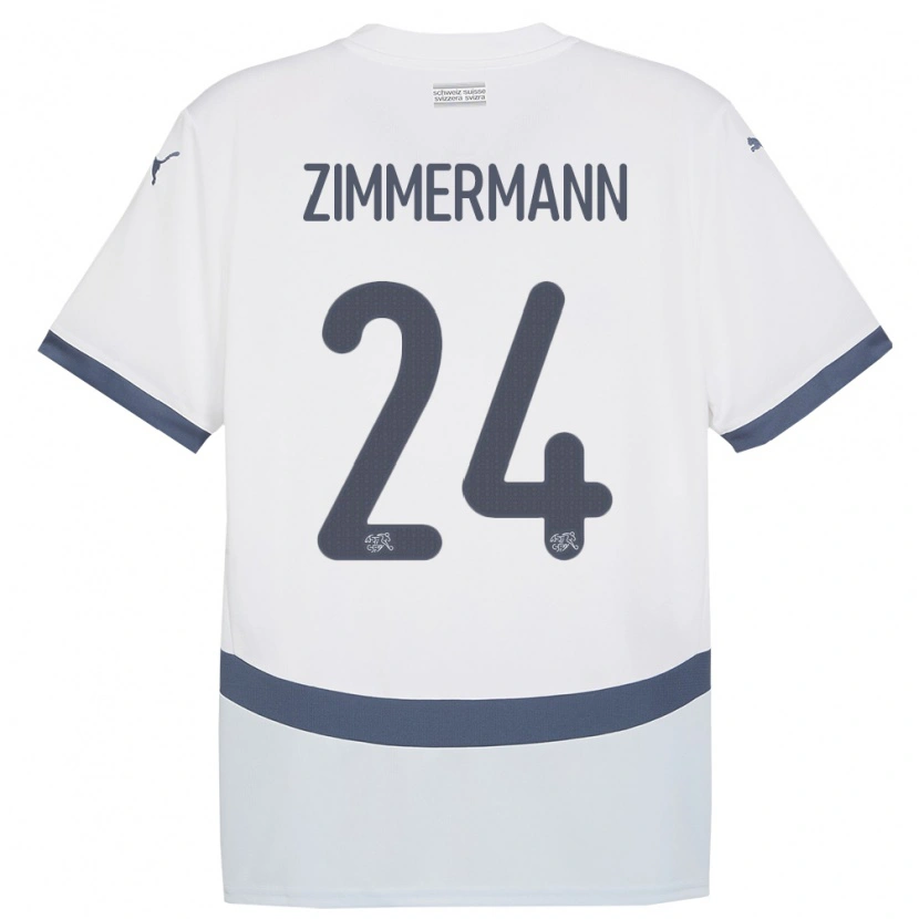 Danxen Kid Switzerland Mio Zimmermann #24 White Away Jersey 24-26 T-Shirt