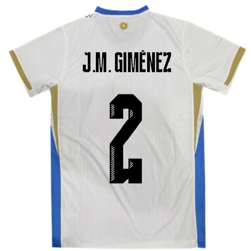 Danxen Kid Uruguay José María Giménez #2 White Blue Away Jersey 24-26 T-Shirt