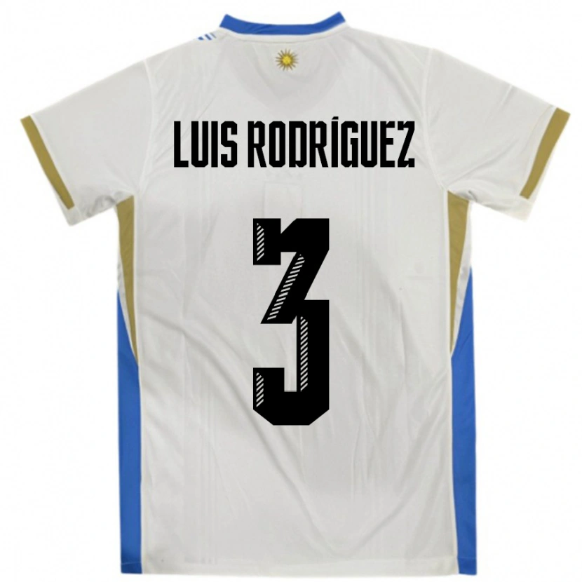 Danxen Kid Uruguay José Luis Rodríguez #3 White Blue Away Jersey 24-26 T-Shirt