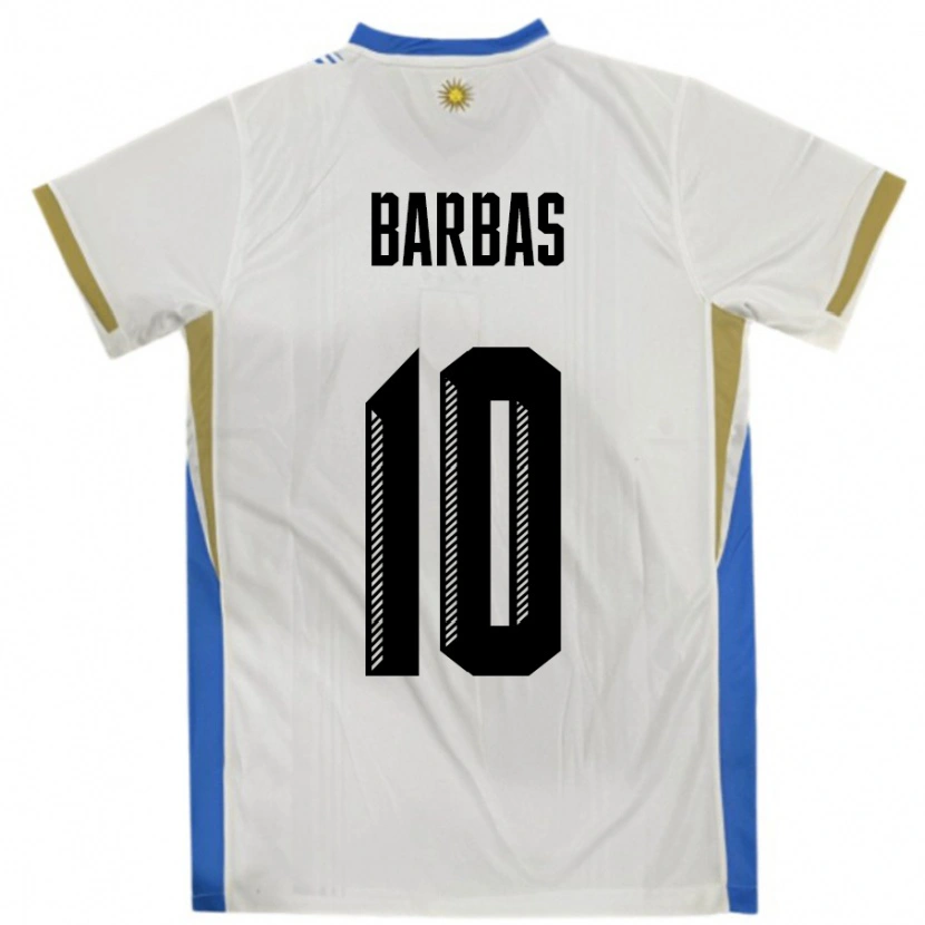 Danxen Kid Uruguay Germán Barbas #10 White Blue Away Jersey 24-26 T-Shirt