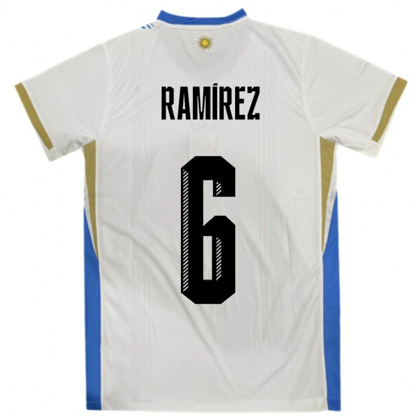 Danxen Kid Uruguay Sindy Ramirez #6 White Blue Away Jersey 24-26 T-Shirt
