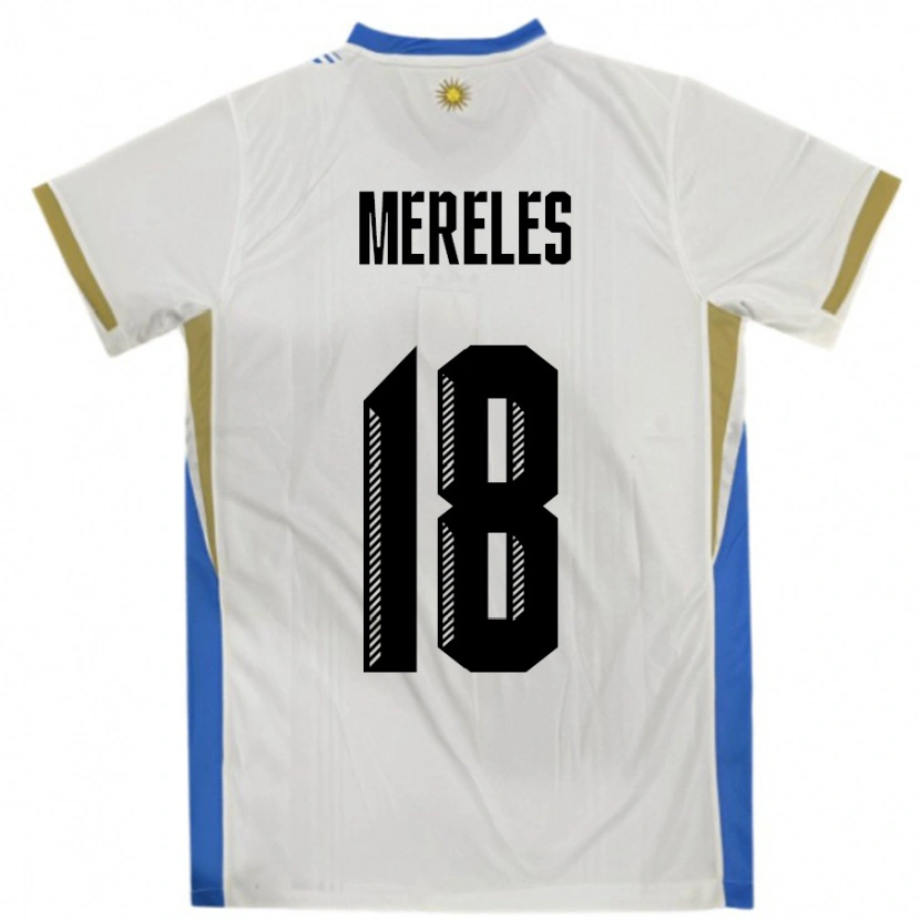 Danxen Kid Uruguay Exequiel Mereles #18 White Blue Away Jersey 24-26 T-Shirt