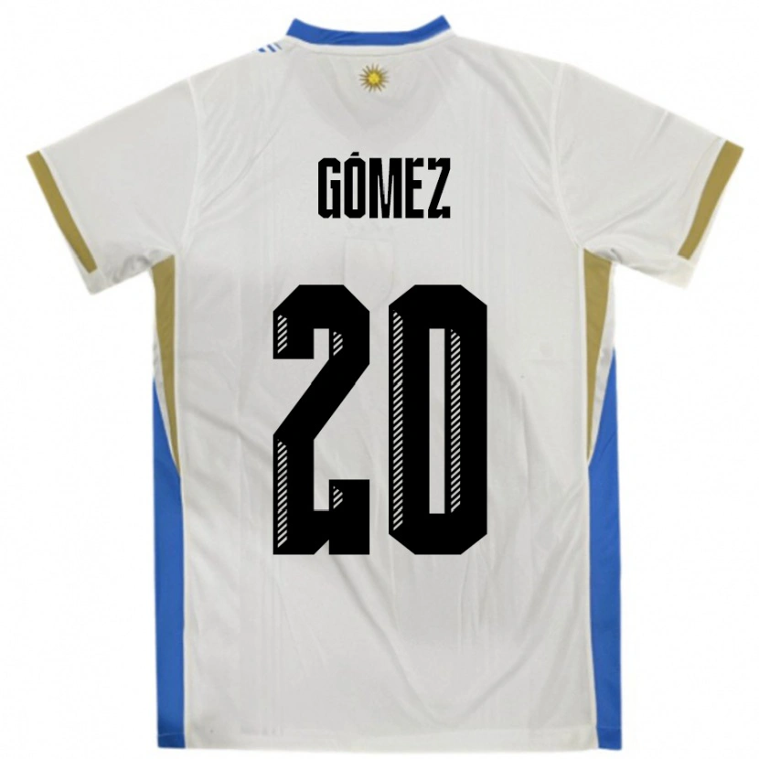 Danxen Kid Uruguay Luciana Gomez #20 White Blue Away Jersey 24-26 T-Shirt