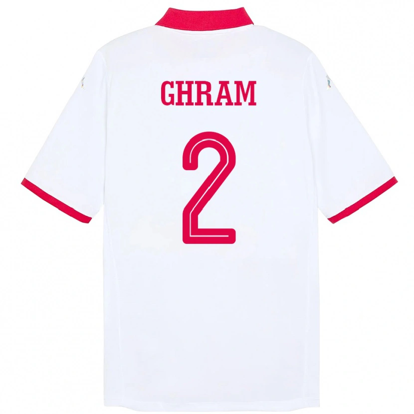 Danxen Kid Tunisia Alaa Ghram #2 White Away Jersey 24-26 T-Shirt