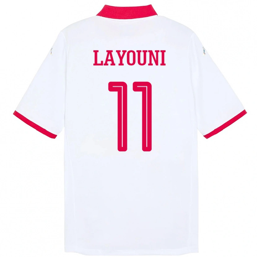 Danxen Kid Tunisia Amor Layouni #11 White Away Jersey 24-26 T-Shirt
