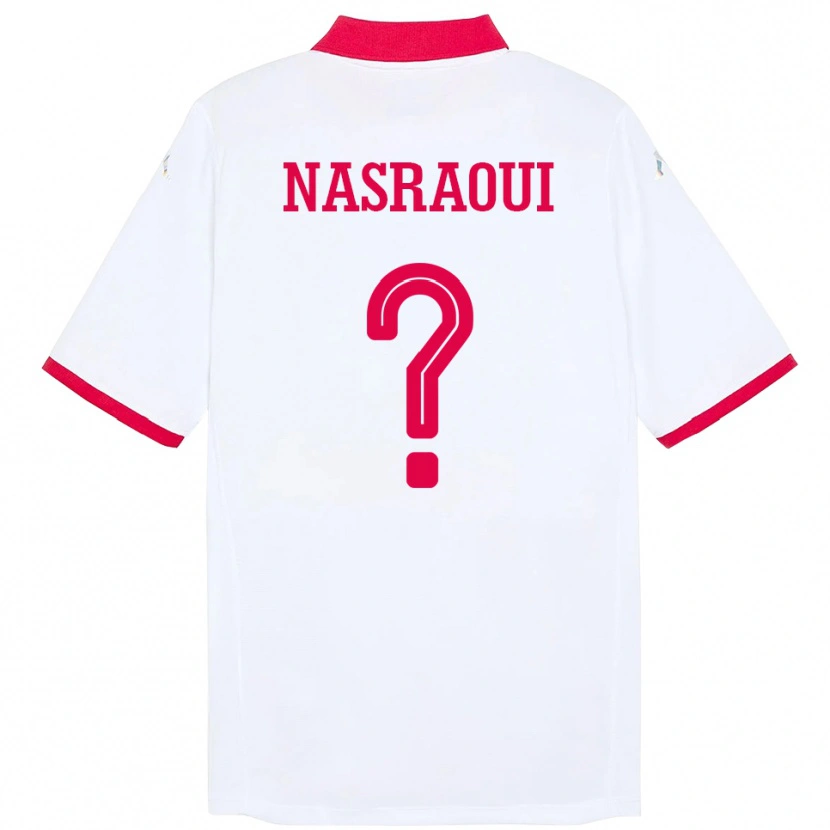 Danxen Kid Tunisia Mohamed Nasraoui #0 White Away Jersey 24-26 T-Shirt