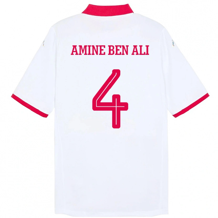 Danxen Kid Tunisia Mohamed Amine Ben Ali #4 White Away Jersey 24-26 T-Shirt
