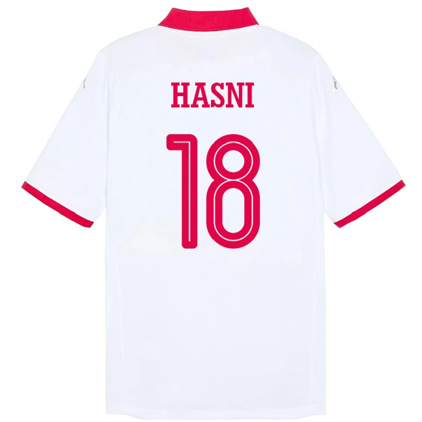 Danxen Kid Tunisia Zinedine Hasni #18 White Away Jersey 24-26 T-Shirt