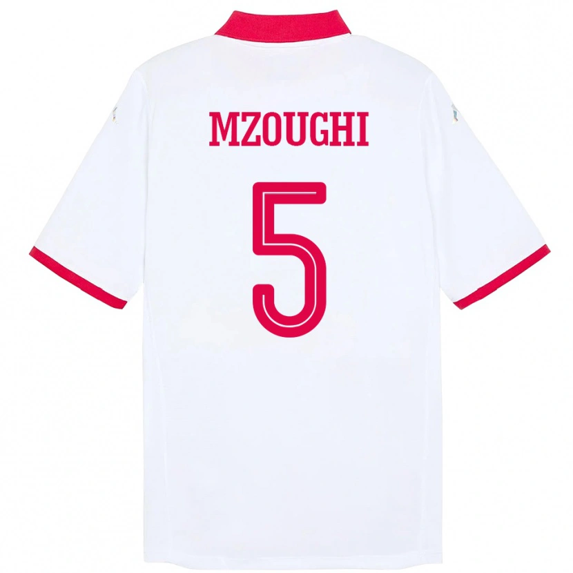 Danxen Kid Tunisia Iskander Mzoughi #5 White Away Jersey 24-26 T-Shirt