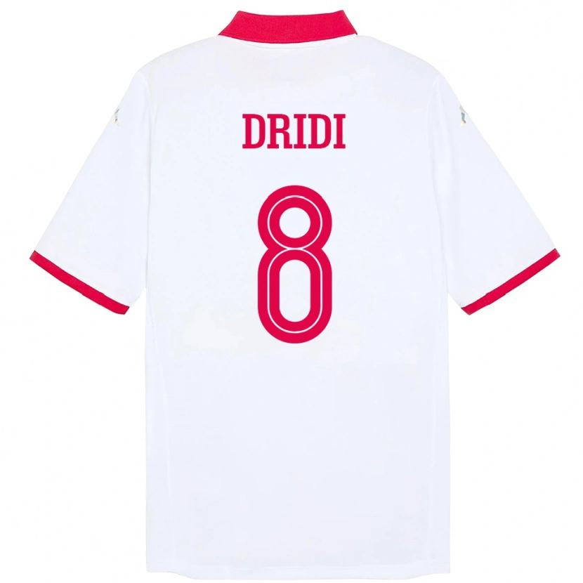 Danxen Kid Tunisia Yassine Dridi #8 White Away Jersey 24-26 T-Shirt