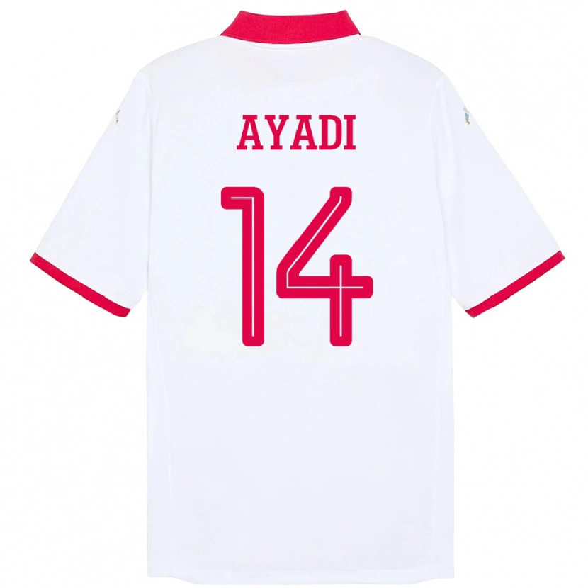Danxen Kid Tunisia Ghada Ayadi #14 White Away Jersey 24-26 T-Shirt
