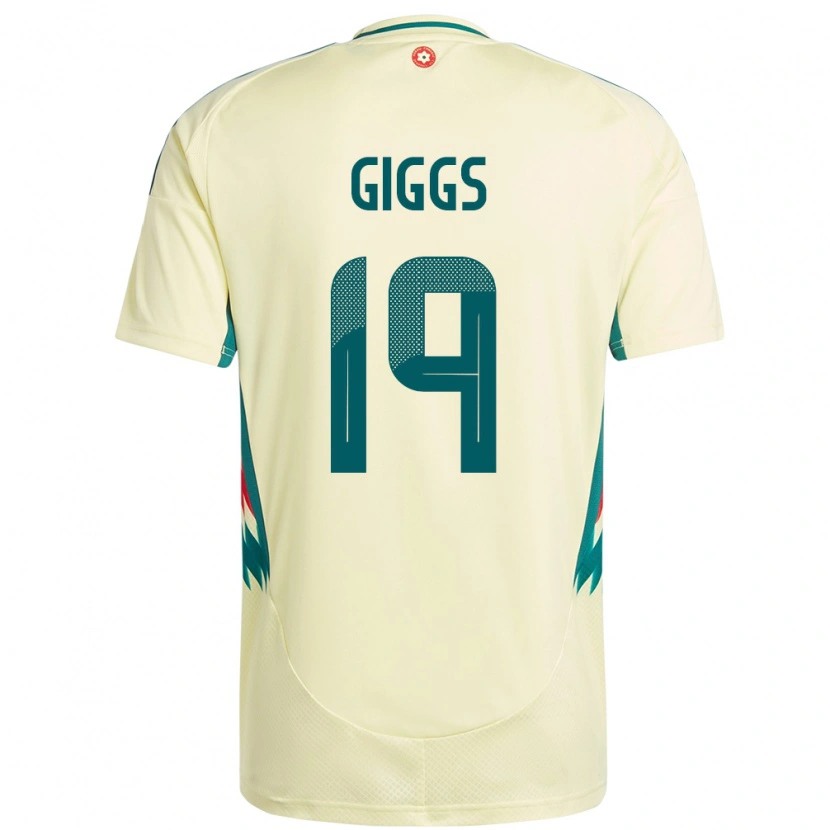 Danxen Kid Wales Zach Giggs #19 Beige Yellow Away Jersey 24-26 T-Shirt
