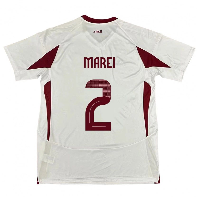 Danxen Kid Qatar Yousef Marei #2 White Away Jersey 24-26 T-Shirt