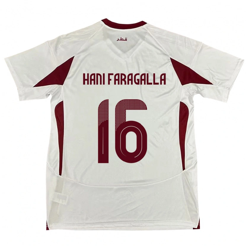 Danxen Kid Qatar Mohamed Hani Faragalla #16 White Away Jersey 24-26 T-Shirt