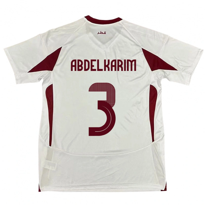 Danxen Kid Qatar Abdelkarim Hassan #3 White Away Jersey 24-26 T-Shirt