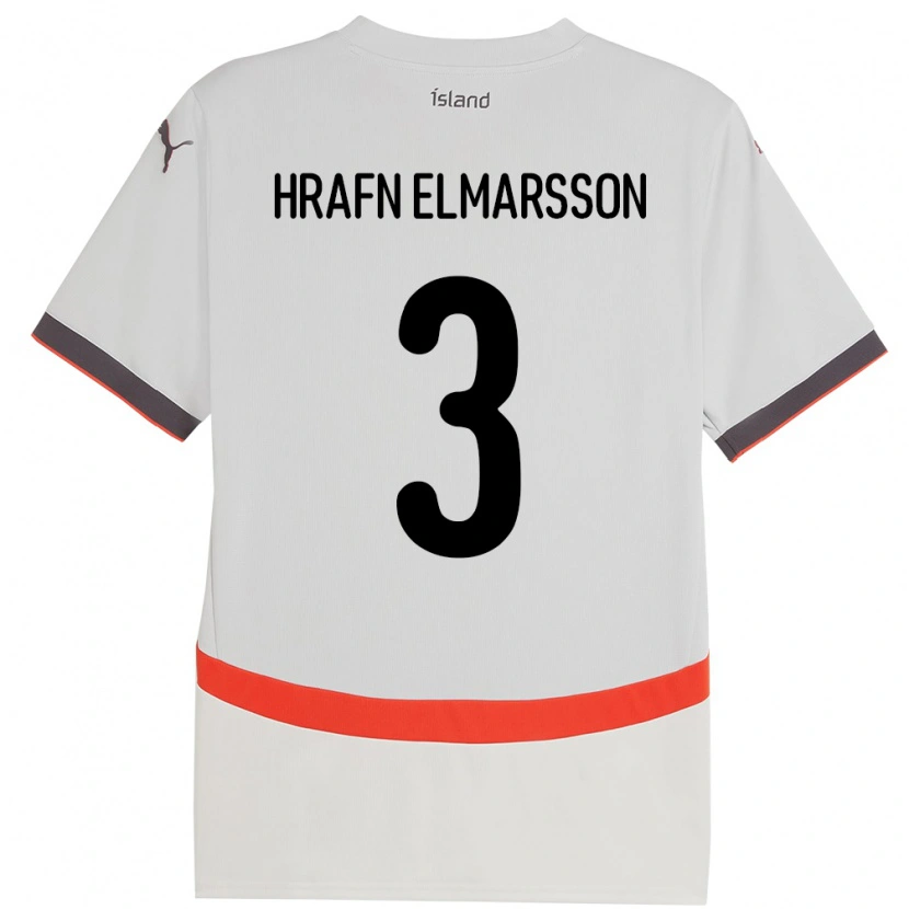 Danxen Kid Iceland Leó Hrafn Elmarsson #3 White Away Jersey 24-26 T-Shirt