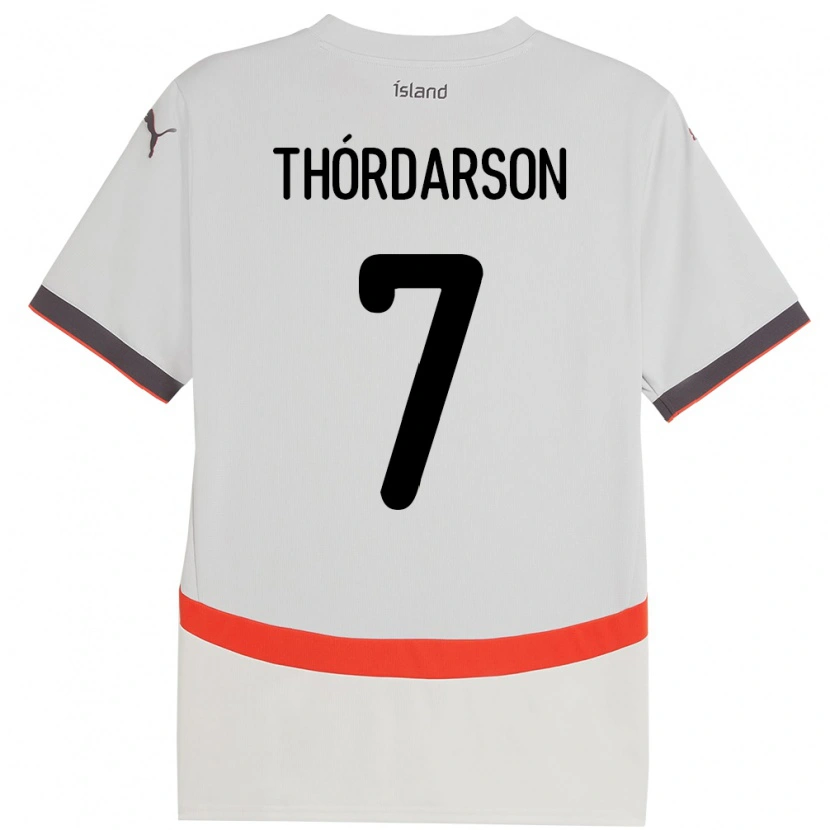 Danxen Kid Iceland Stígur Thórdarson #7 White Away Jersey 24-26 T-Shirt