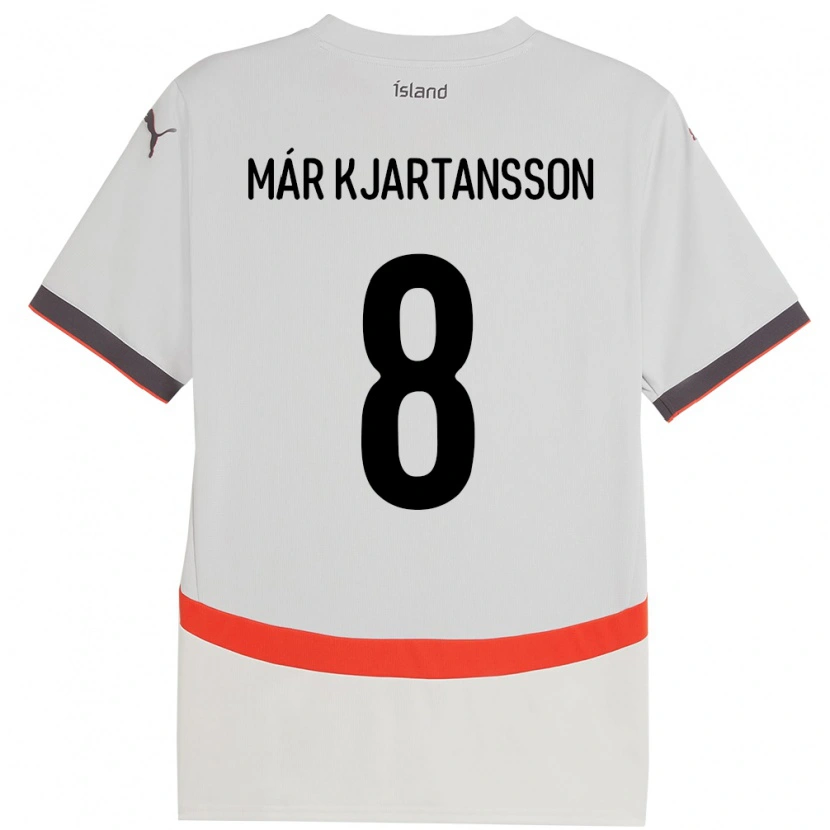 Danxen Kid Iceland Kjartan Már Kjartansson #8 White Away Jersey 24-26 T-Shirt