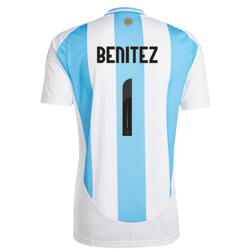 Danxen Men Argentina Walter Benítez #1 White Blue Home Jersey 24-26 T-Shirt